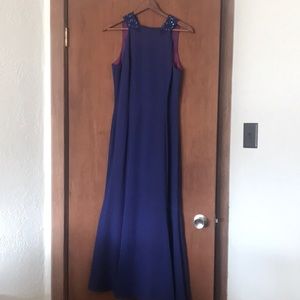 Vintage Scott McClintock Blue Formal Full-Length Dress - Size 10